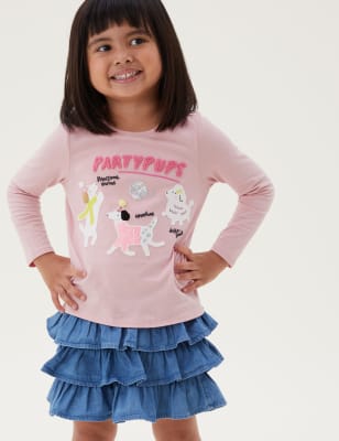 

Girls M&S Collection Pure Cotton Party Pups Top (2-7 Yrs) - Pink, Pink