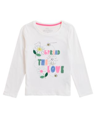 M&S Girls Pure Cotton Nature Top (2-7 Yrs)