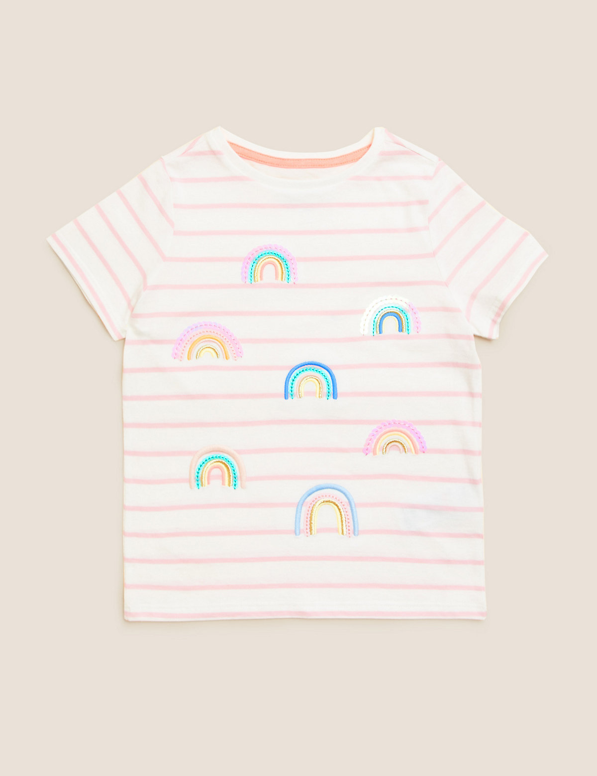 Pure Cotton Sequin Rainbow T-Shirt (2-7 Yrs)