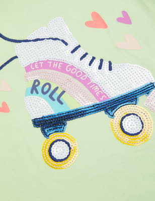 

Girls M&S Collection Pure Cotton Rollerskate Sequin T-Shirt (2-7 Yrs) - Yellow, Yellow