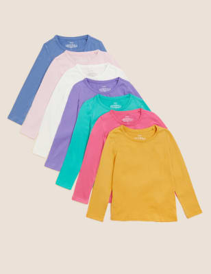 

M&S Collection Pack de 7 tops 100% algodón (2-8 años) - Multi, Multi