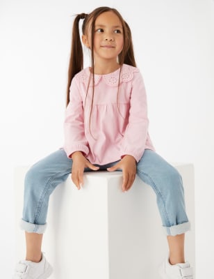 Pure Cotton Embroidered Top (2-7 Yrs) | M&S US