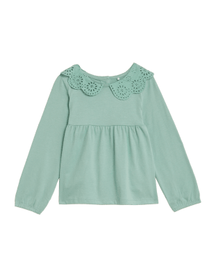 

M&S Collection Top 100% algodón con bordado (2-7 años) - Green, Green