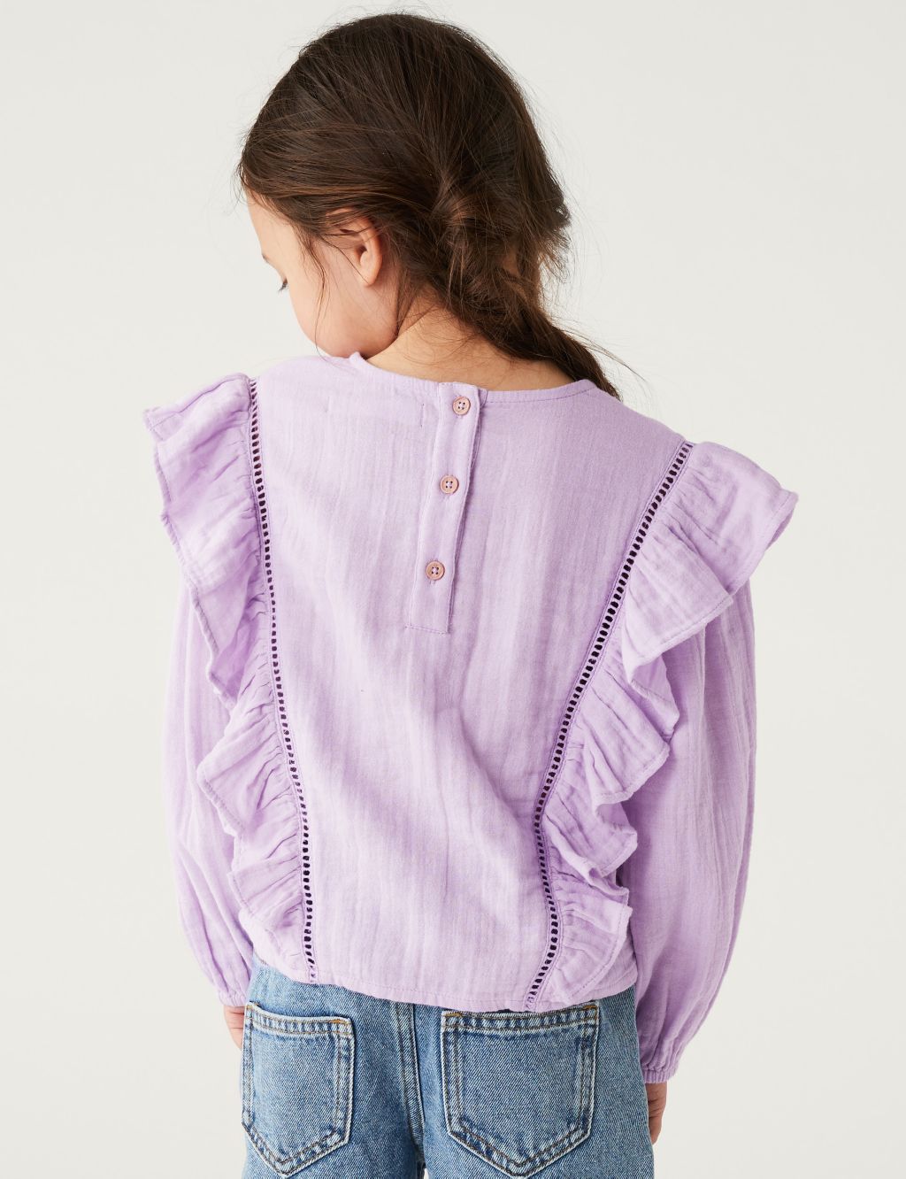 Pure Cotton Frill Blouse (2-8 Yrs) image 3