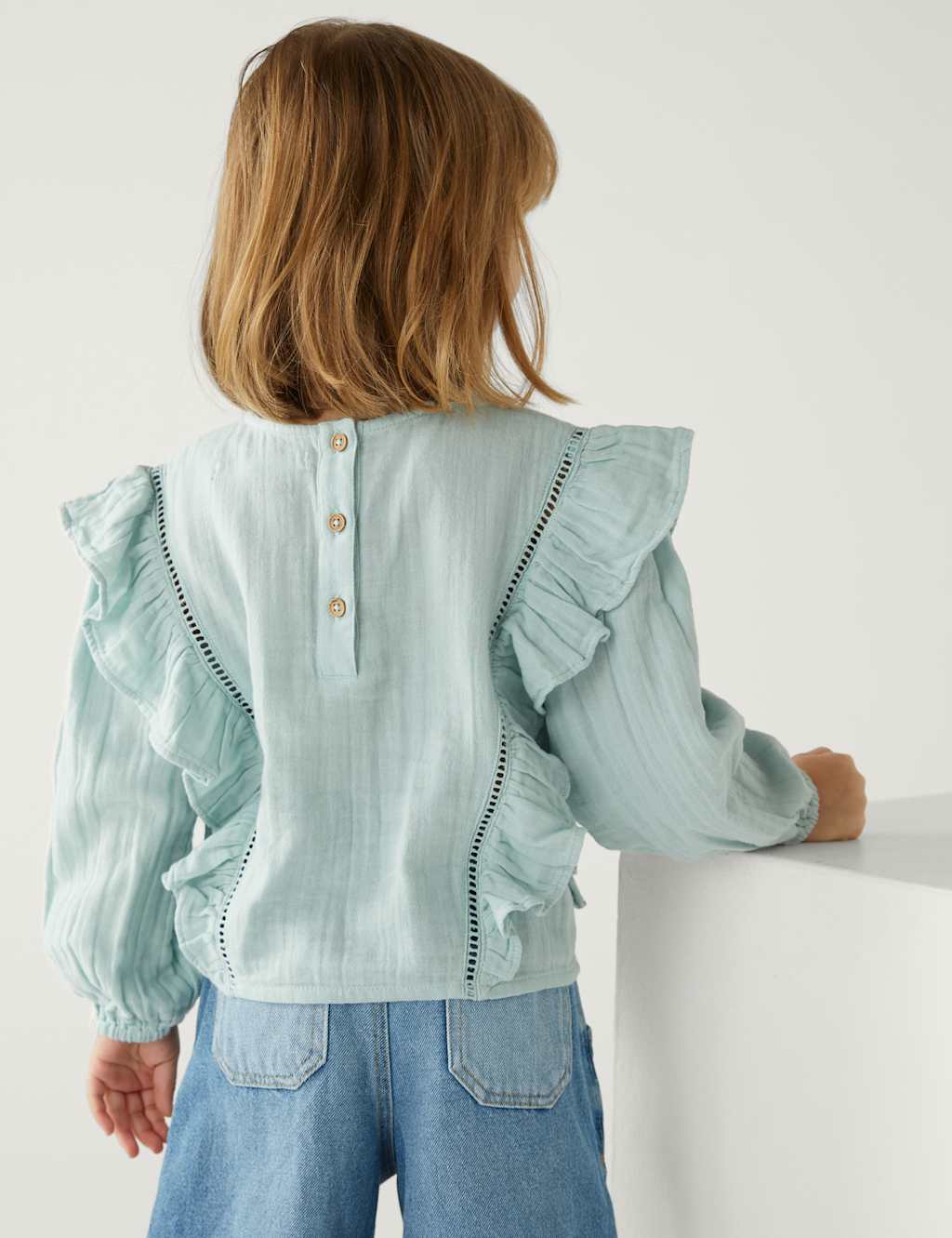 Pure Cotton Frill Blouse (2-8 Yrs) image 3