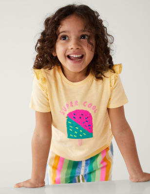 

Girls M&S Collection Pure Cotton Sequin Ice Cream T-Shirt (2-8 Yrs) - Yellow, Yellow
