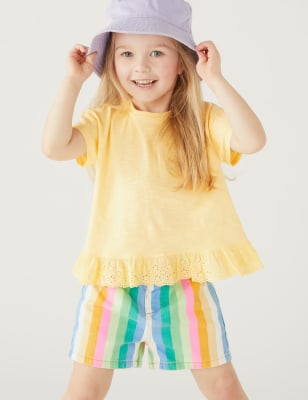 

Girls M&S Collection Pure Cotton Frill Top (2-8 Yrs) - Yellow, Yellow