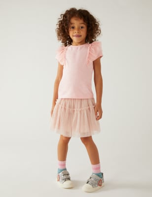 

M&S Collection Glitzer-T-Shirt aus reiner Baumwolle (2-8 J.) - Pink, Pink