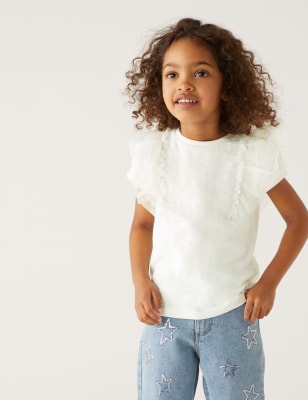 

Girls M&S Collection Pure Cotton Glitter T-Shirt (2-8 Yrs) - Ivory, Ivory