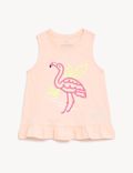 Pure Cotton Flamingo Print Top