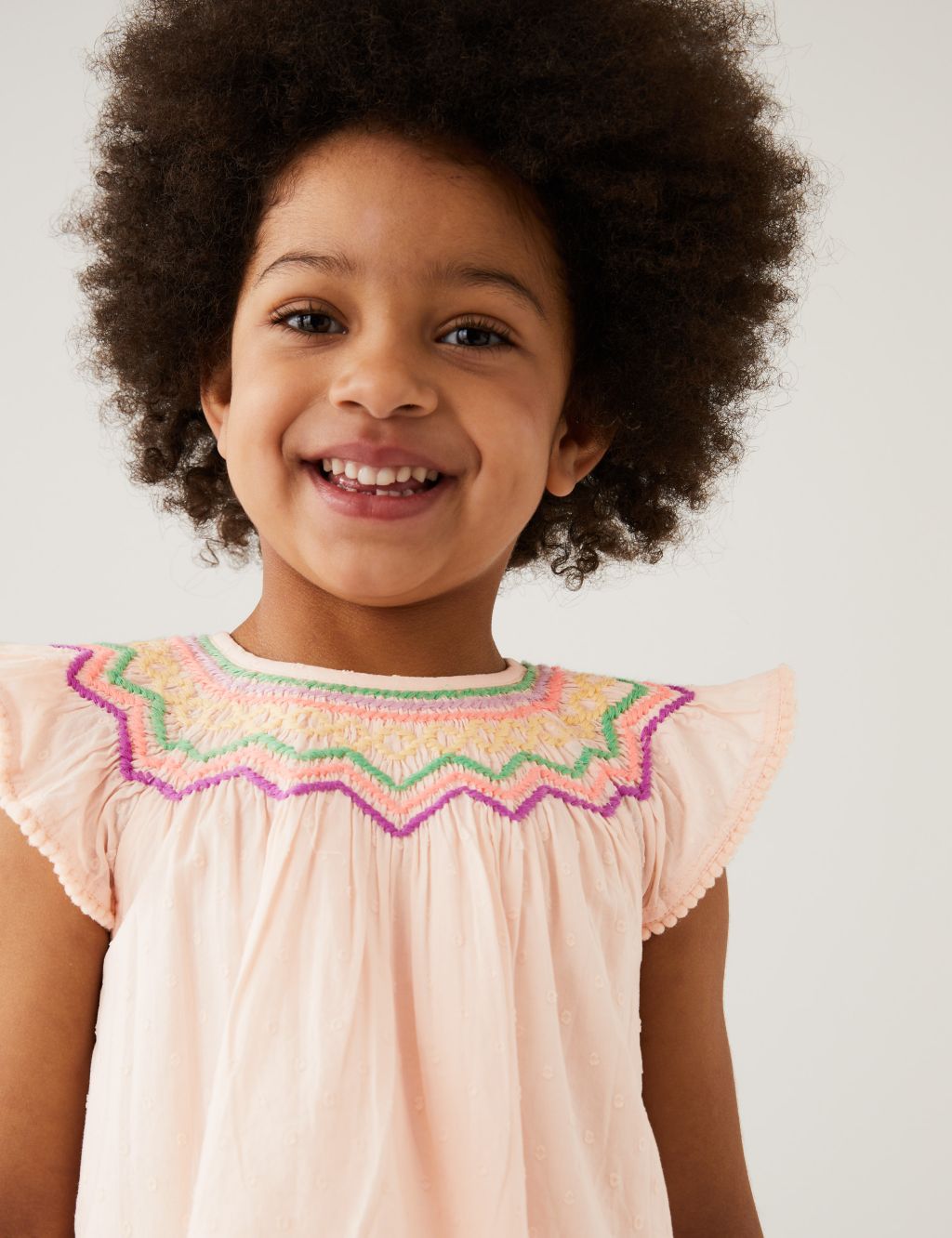 Pure Cotton Embroidered Top (2-8 Yrs) image 1