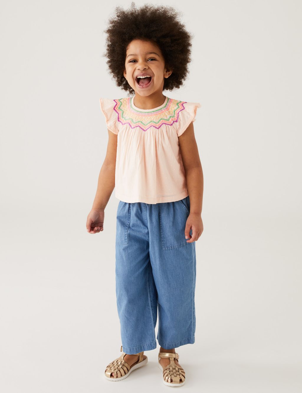Pure Cotton Embroidered Top (2-8 Yrs) image 2
