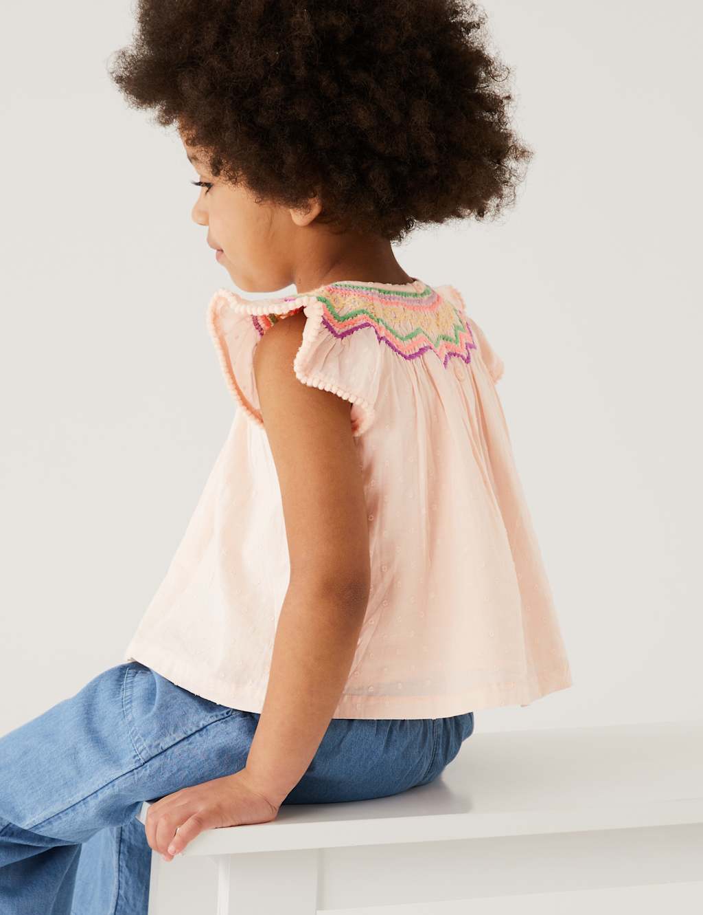Pure Cotton Embroidered Top (2-8 Yrs) image 3