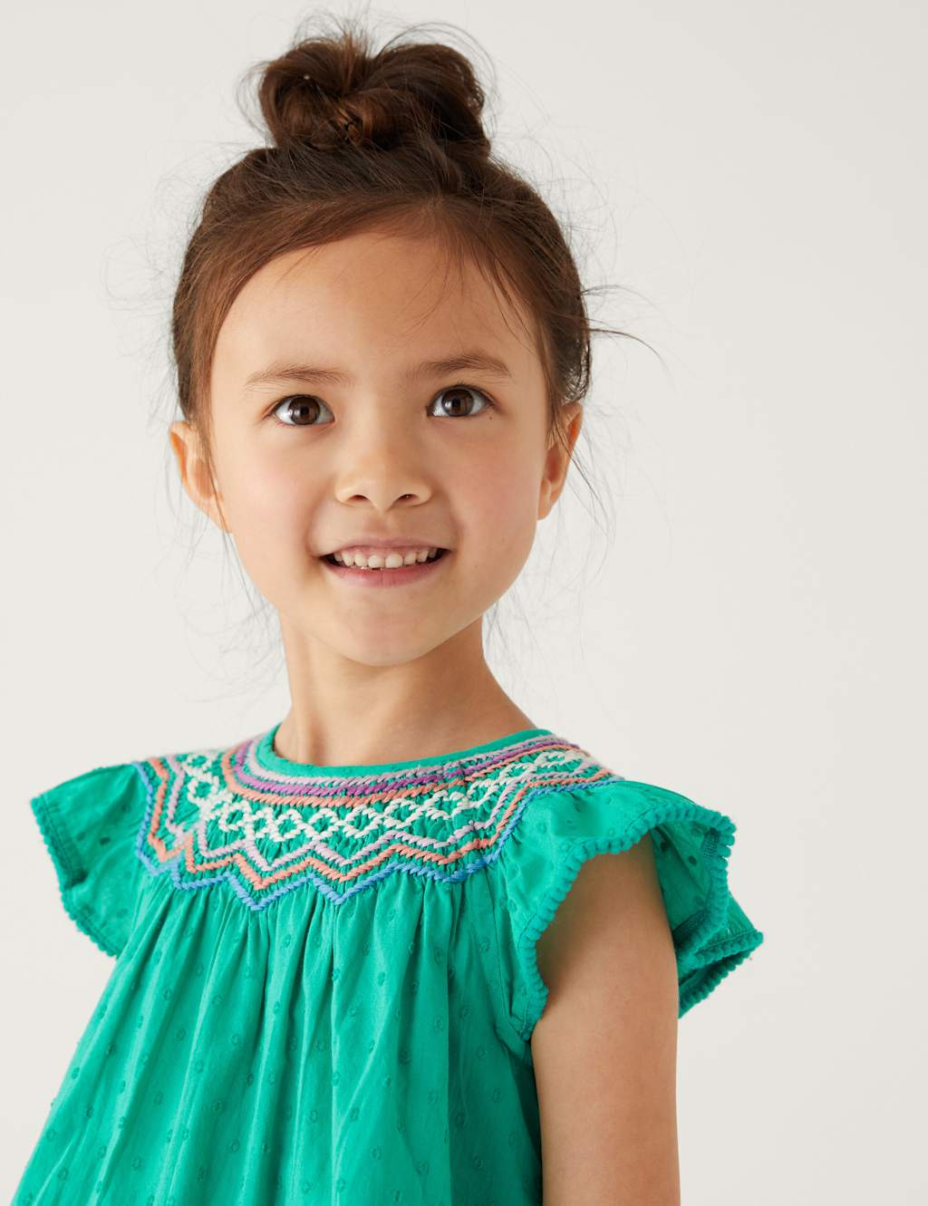 Pure Cotton Embroidered Top (2-8 Yrs) image 2
