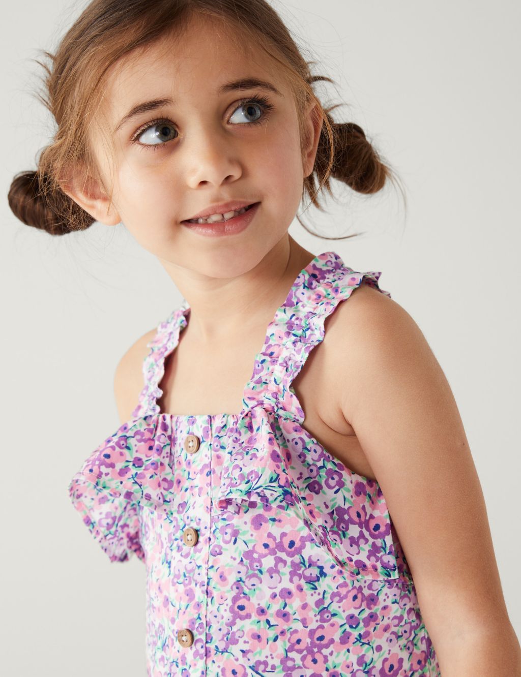 Pure Cotton Floral Top (2-8 Yrs) image 1