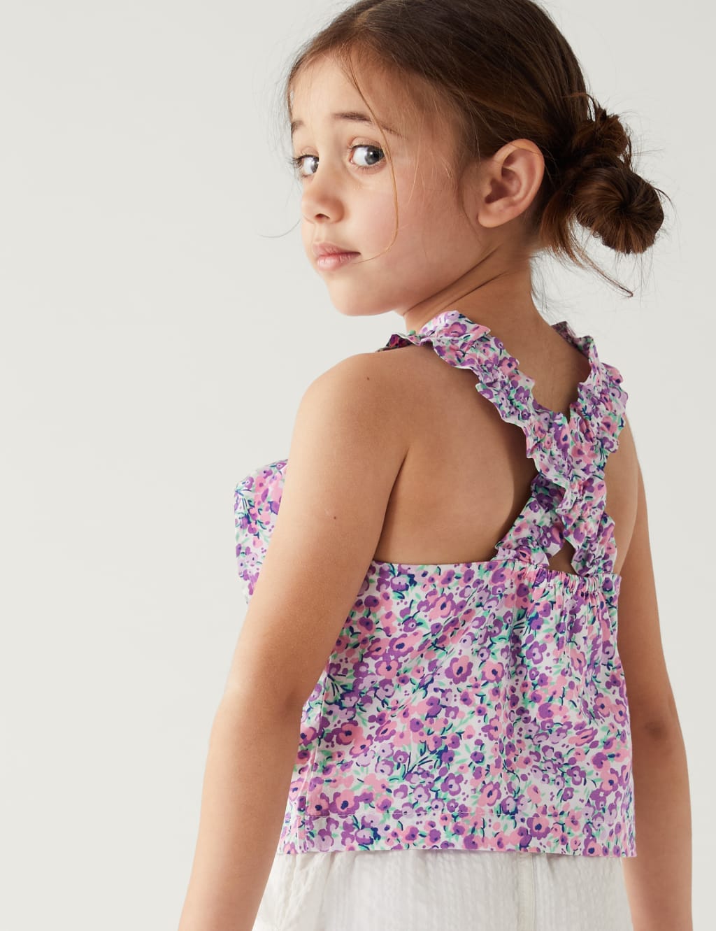 Pure Cotton Floral Top (2-8 Yrs) image 3