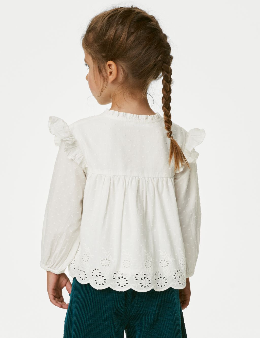 Pure Cotton Broderie Blouse Top (2-8 Yrs) image 4