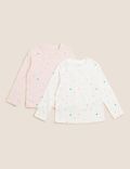 2pk Pure Cotton Spotted Tops (2-7 Yrs)