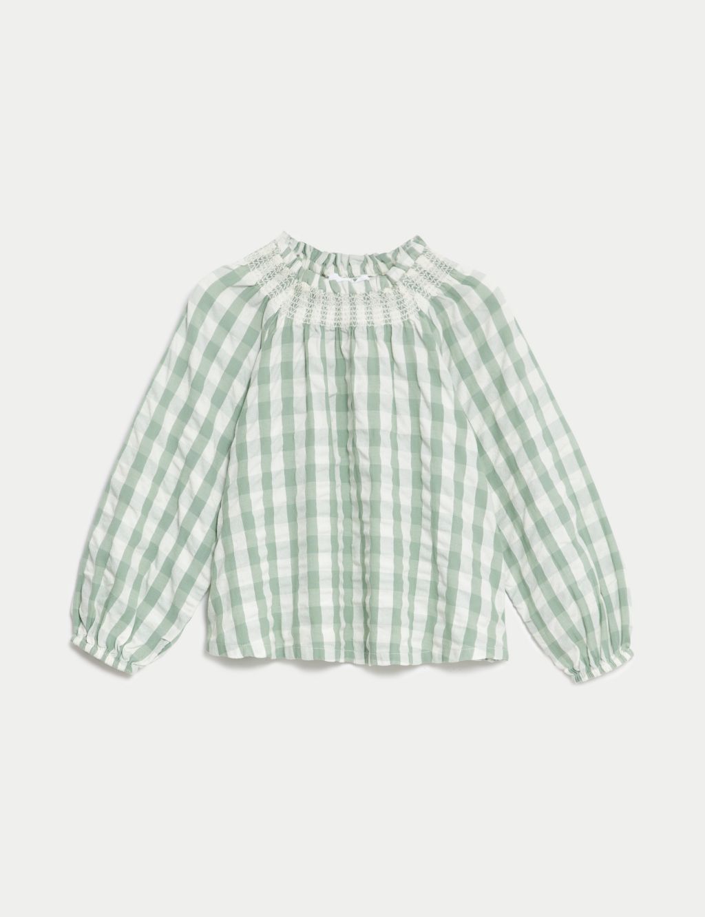 Pure Cotton Gingham Blouse (2-8 Yrs) image 2
