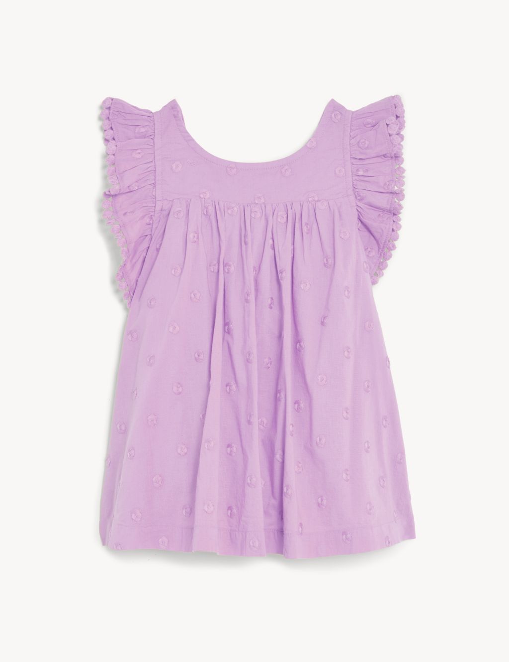 Pure Cotton Spotted Top (2-8 Yrs) image 2