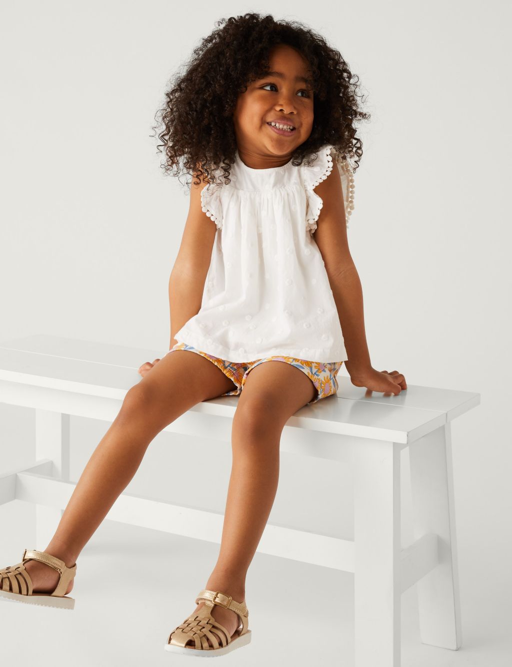 Pure Cotton Spotted Top (2-8 Yrs) image 1