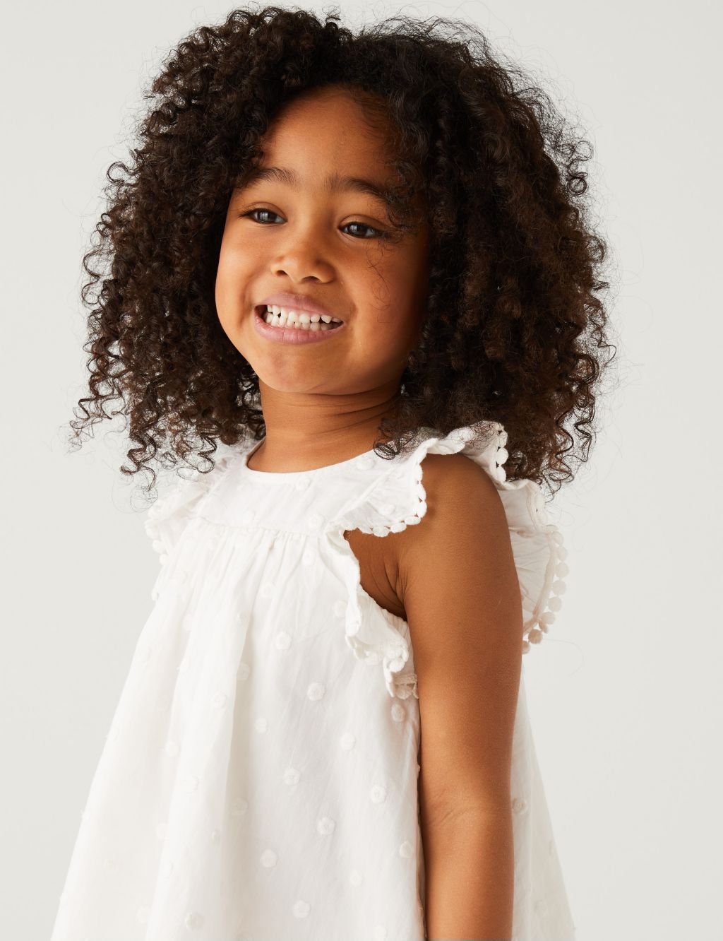 Pure Cotton Spotted Top (2-8 Yrs) image 2