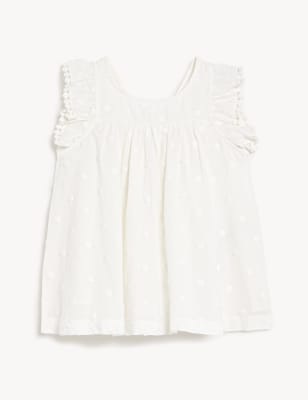 Pure Cotton Spotted Top (2-8 Yrs)