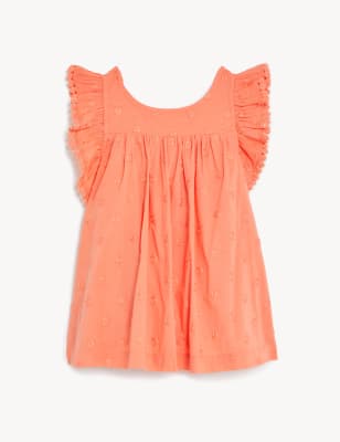 Pure Cotton Spotted Top (2-8 Yrs)