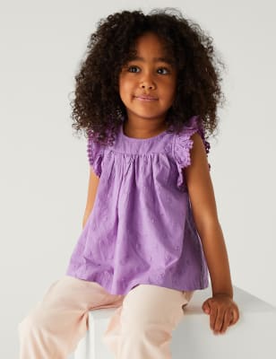 Pure Cotton Spotted Top (2-8 Yrs)