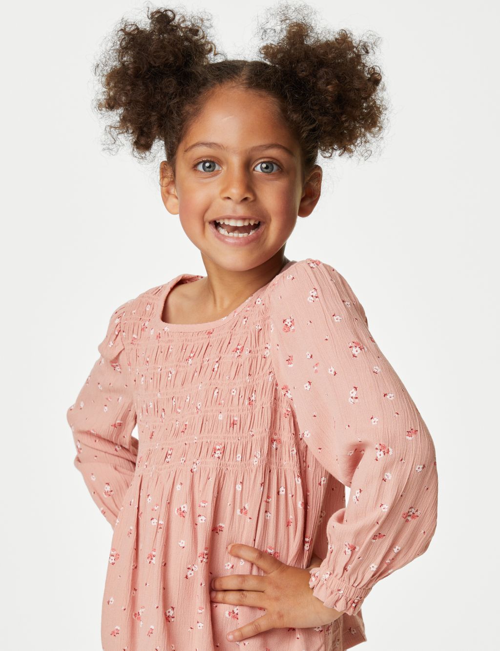 Floral Shirred Blouse (2-8 Yrs) image 1