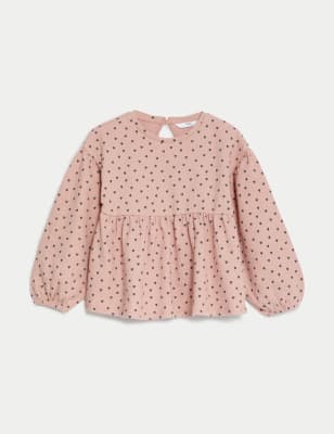 

Girls M&S Collection Pure Cotton Heart Top (2-8 Yrs) - Pink, Pink
