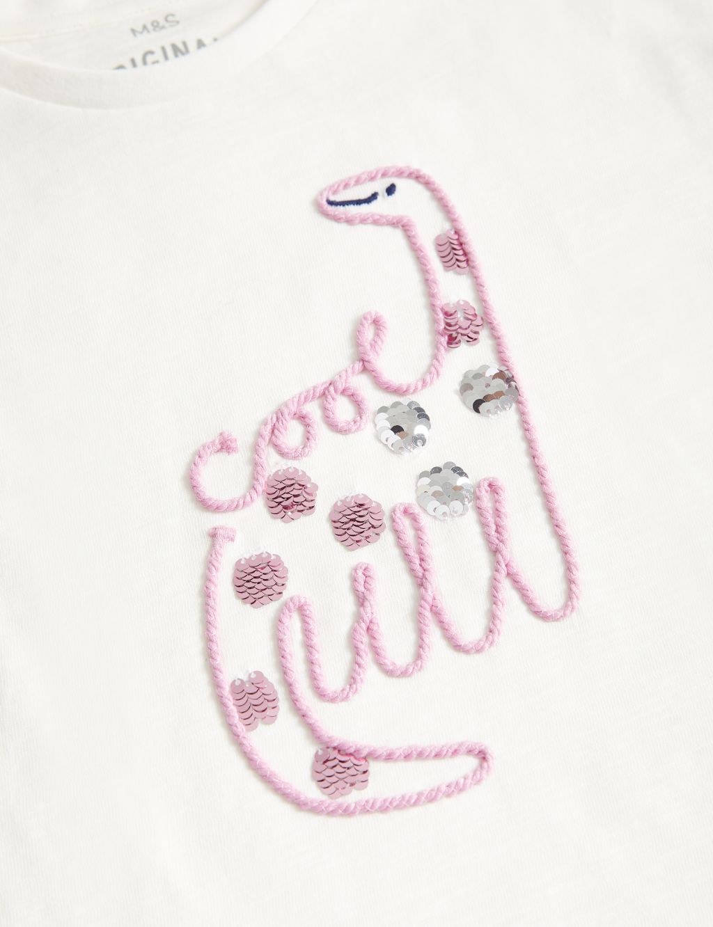 Pure Cotton Sequin Dinosaur T-Shirt (2-8 Yrs) image 5