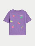 T-Shirt με κεντημένο φρούτο από 100% βαμβάκι (2-8 ετών)