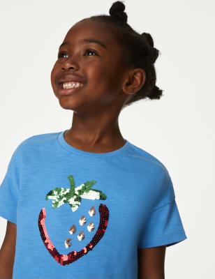 

Girls M&S Collection Pure Cotton Sequin Strawberry T-Shirt (2-8 Yrs) - Azure Blue, Azure Blue