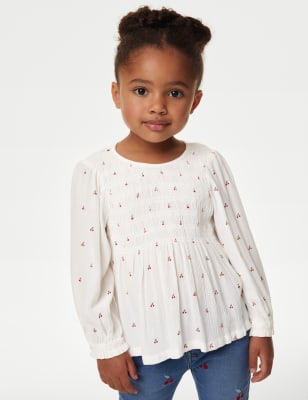 

Girls M&S Collection Cherry Print Blouse (2-8 Yrs) - Ivory, Ivory