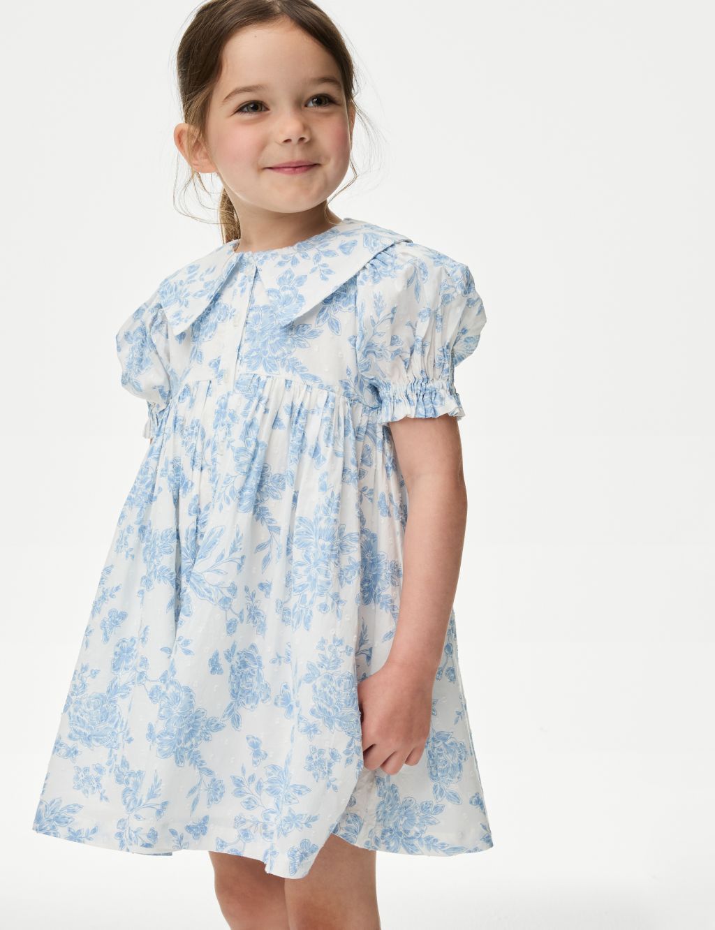 Pure Cotton Floral Dress (2-8 Years)