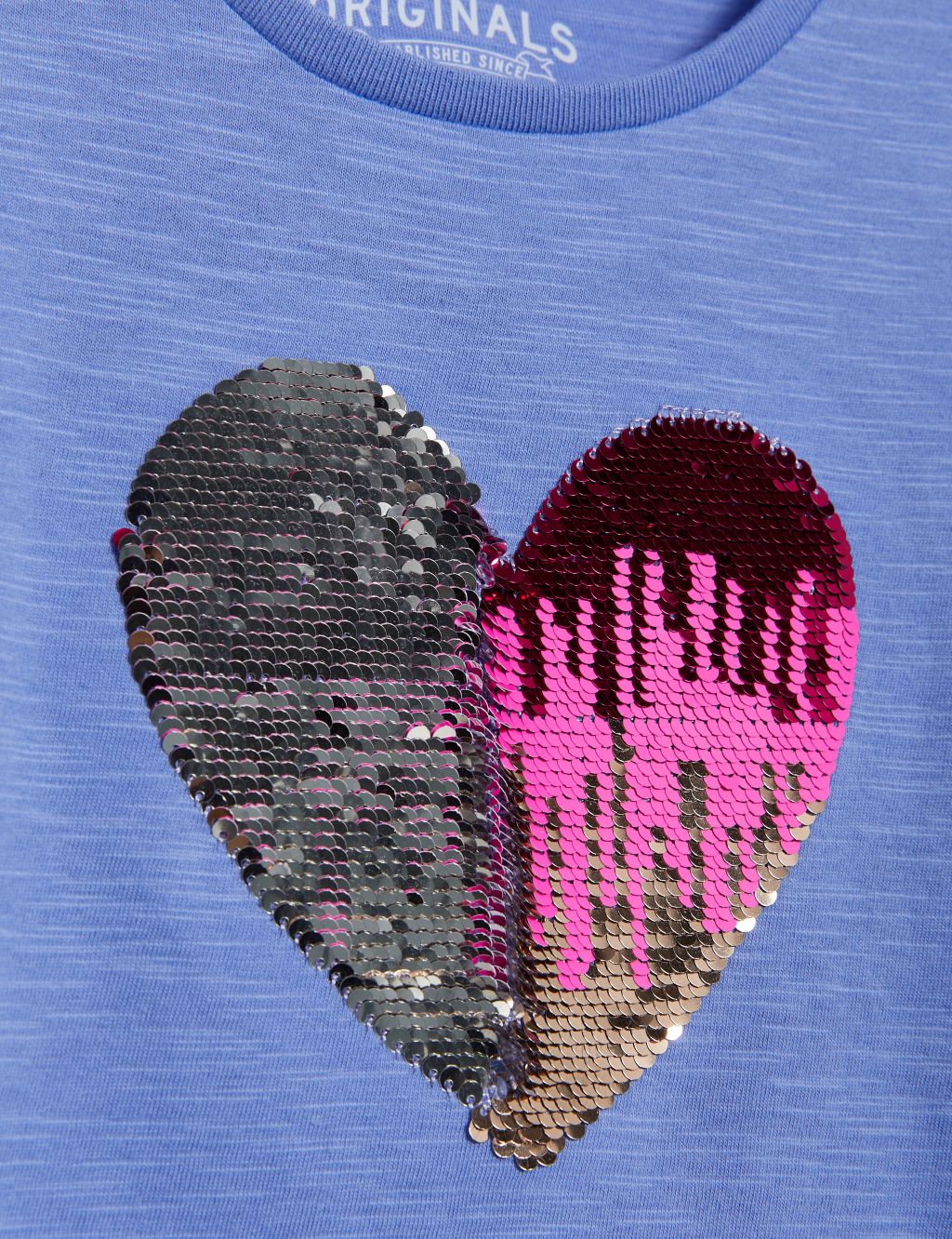 Pure Cotton Reversible Sequin Heart Top (2-8 Yrs) image 5