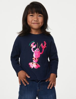 Pure Cotton Sequin Lobster Top (2-8 Yrs)