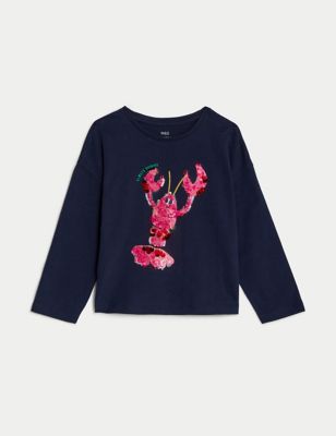 Pure Cotton Sequin Lobster Top (2-8 Yrs)