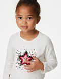Pure Cotton Star Reversible Sequin Top (2-8 Yrs)