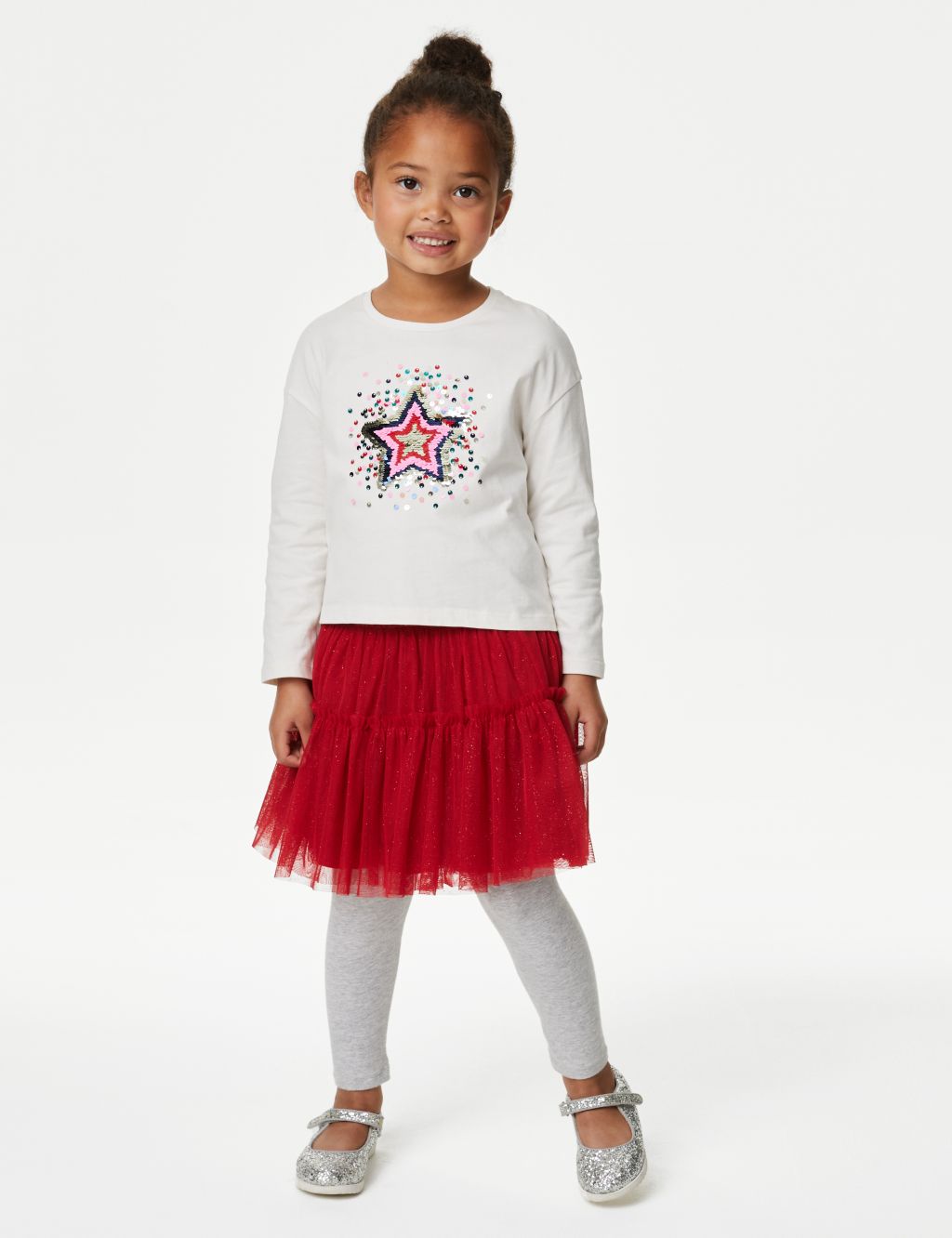 Pure Cotton Star Reversible Sequin Top (2-8 Yrs) image 3