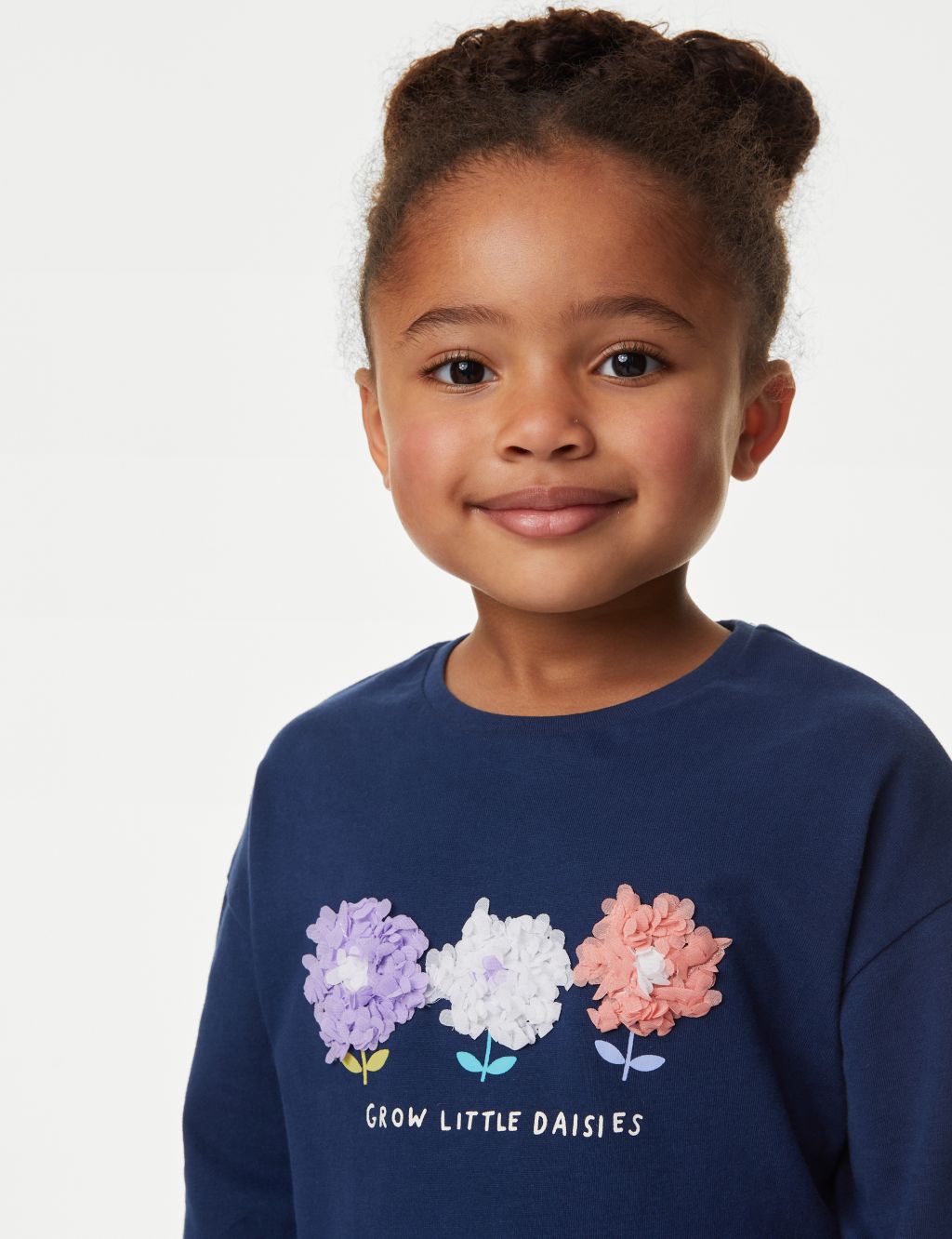 Pure Cotton Floral Top (2-8 Yrs) image 3