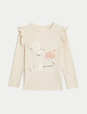 Pure Cotton Applique Swan Top (2-8 Yrs)