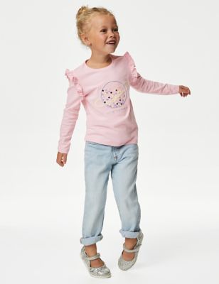 Pure Cotton Space Sequin Top (2-8 Yrs)
