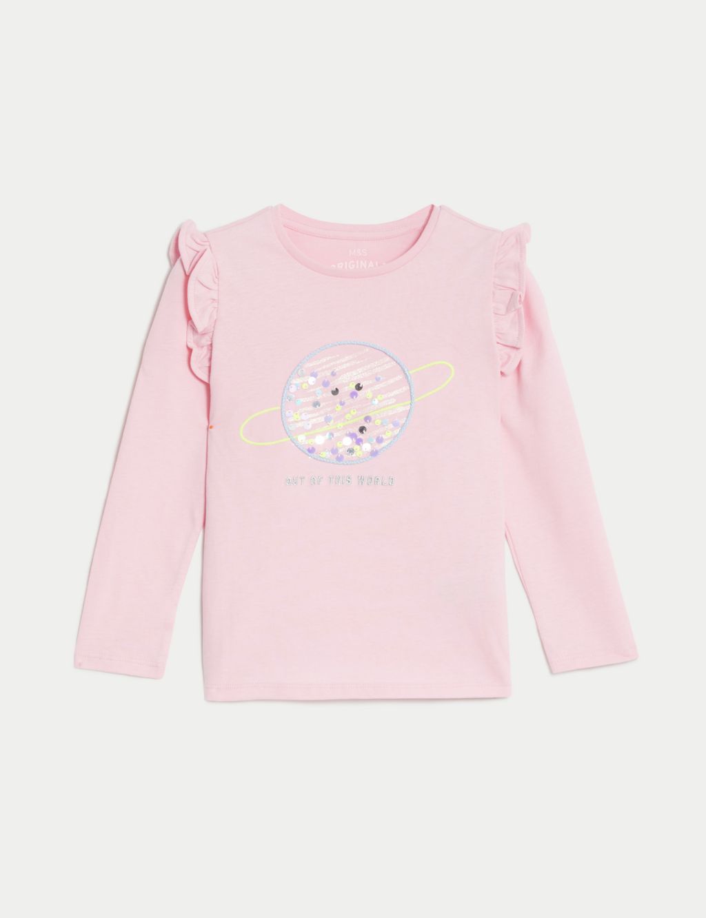 Pure Cotton Space Sequin Top (2-8 Yrs) image 2
