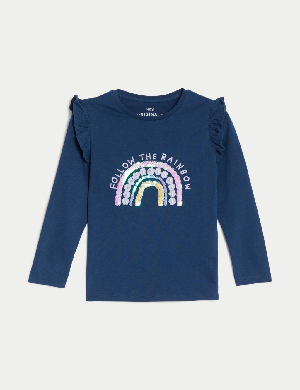 Pure Cotton Rainbow Sequin Top (2-8 Yrs) image 2
