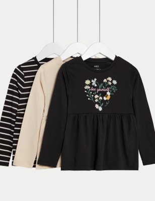 

Girls M&S Collection 3pk Pure Cotton Bee Tops (2-8 Yrs) - Carbon, Carbon