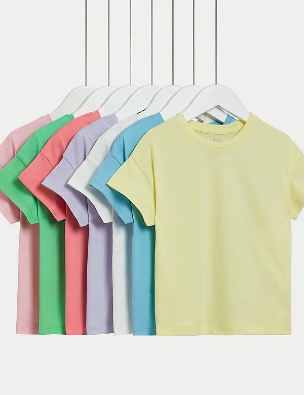 7pk Pure Cotton T-Shirts (2-8 Yrs) - BN