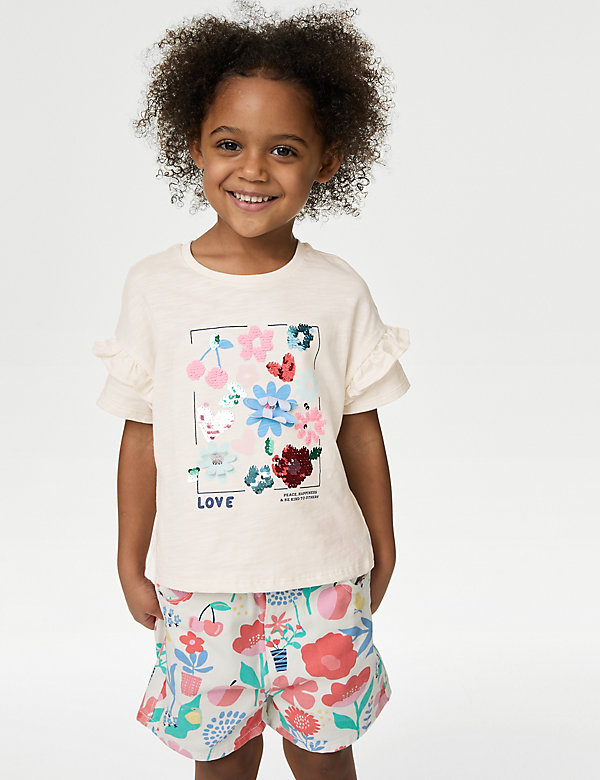 Pure Cotton Sequin T-Shirt (2-8 Yrs) - CA