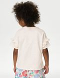 T-Shirt aus reiner Baumwolle mit Pailletten (2–8 Jahre)